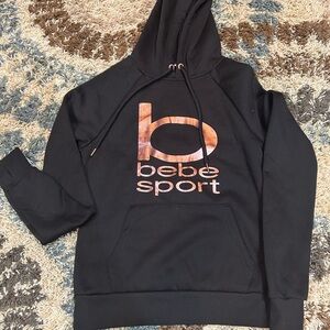 bebe Black Hoodie with Pink Logo